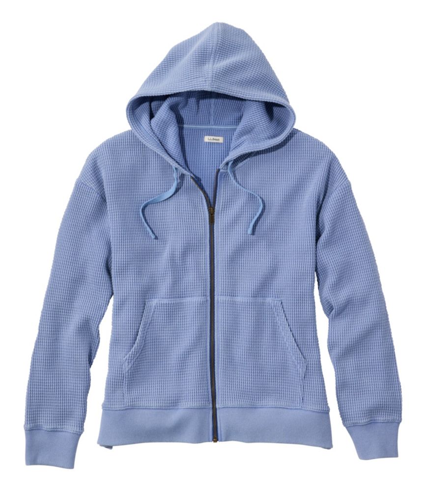 Women's Sunwashed Waffle Top, Full-Zip Hoodie