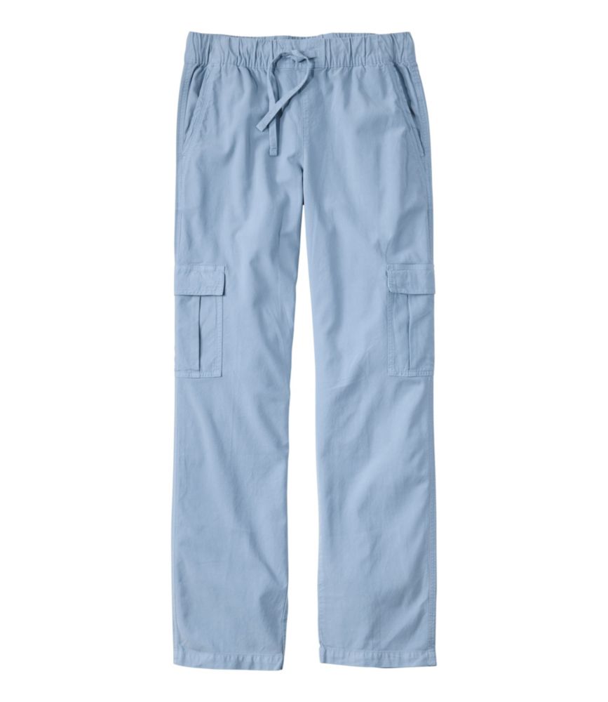 Women's Sunwashed Cotton-Blend Pull-On Pants, Mid-Rise Cargo