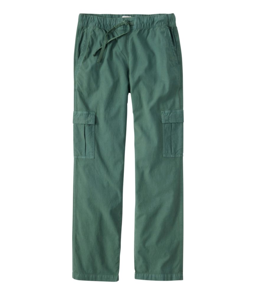 Women's Sunwashed Cotton-Blend Pull-On Pants, Mid-Rise Cargo
