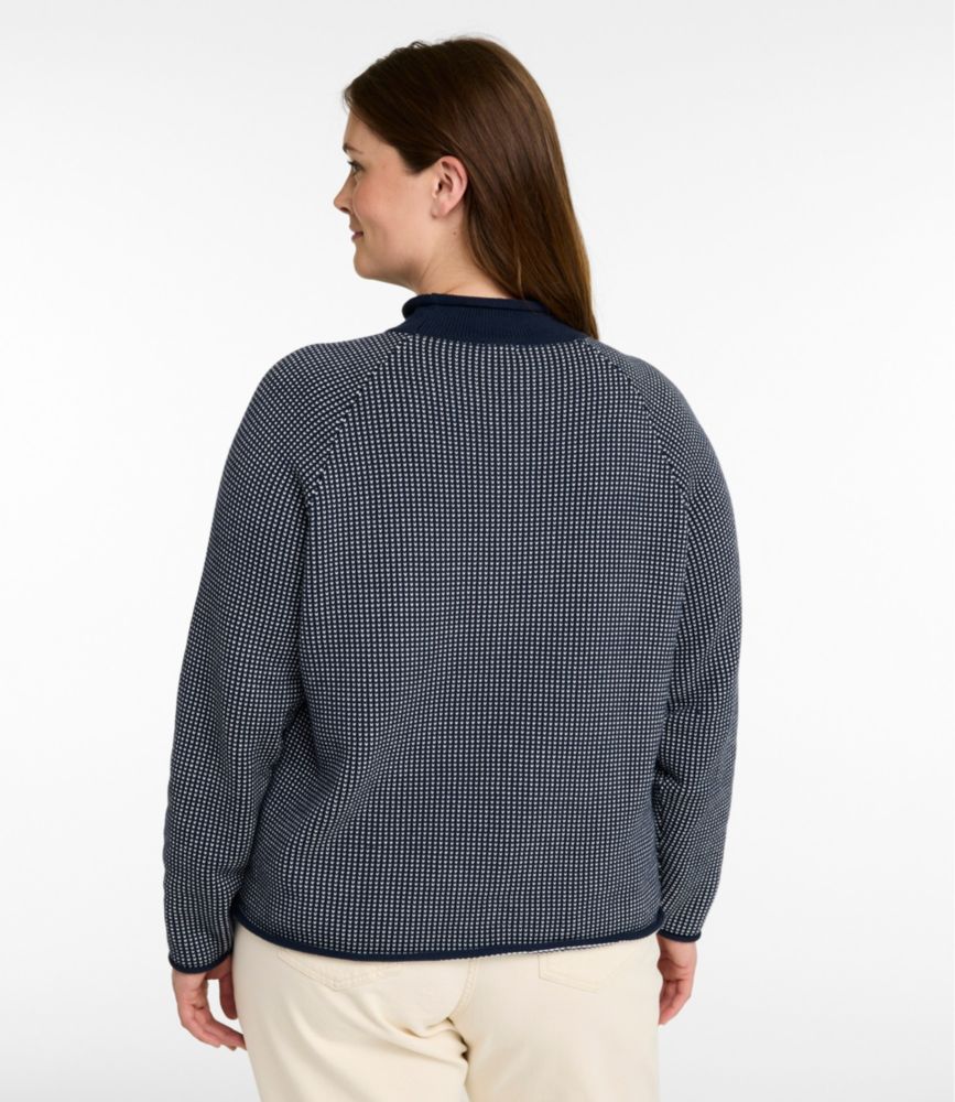 Women's The Original Double L&reg; Sweater, Rollneck Bird's-Eye, Classic Navy/Sea Salt Birdseye, small image number 3