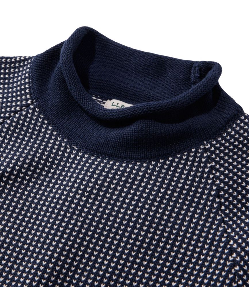 Women's The Original Double L&reg; Sweater, Rollneck Bird's-Eye, Classic Navy/Sea Salt Birdseye, small image number 4
