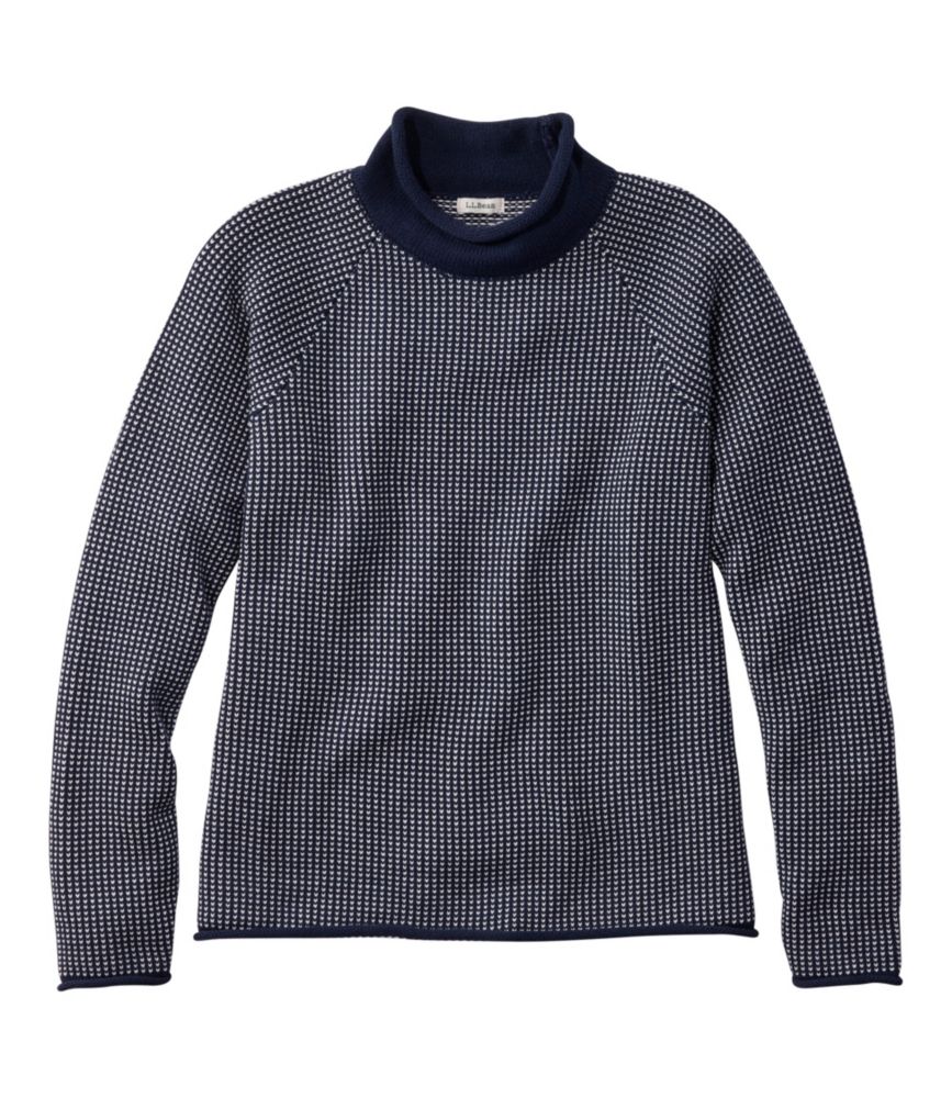 Women's The Original Double L&reg; Sweater, Rollneck Bird's-Eye, Classic Navy/Sea Salt Birdseye, small image number 1