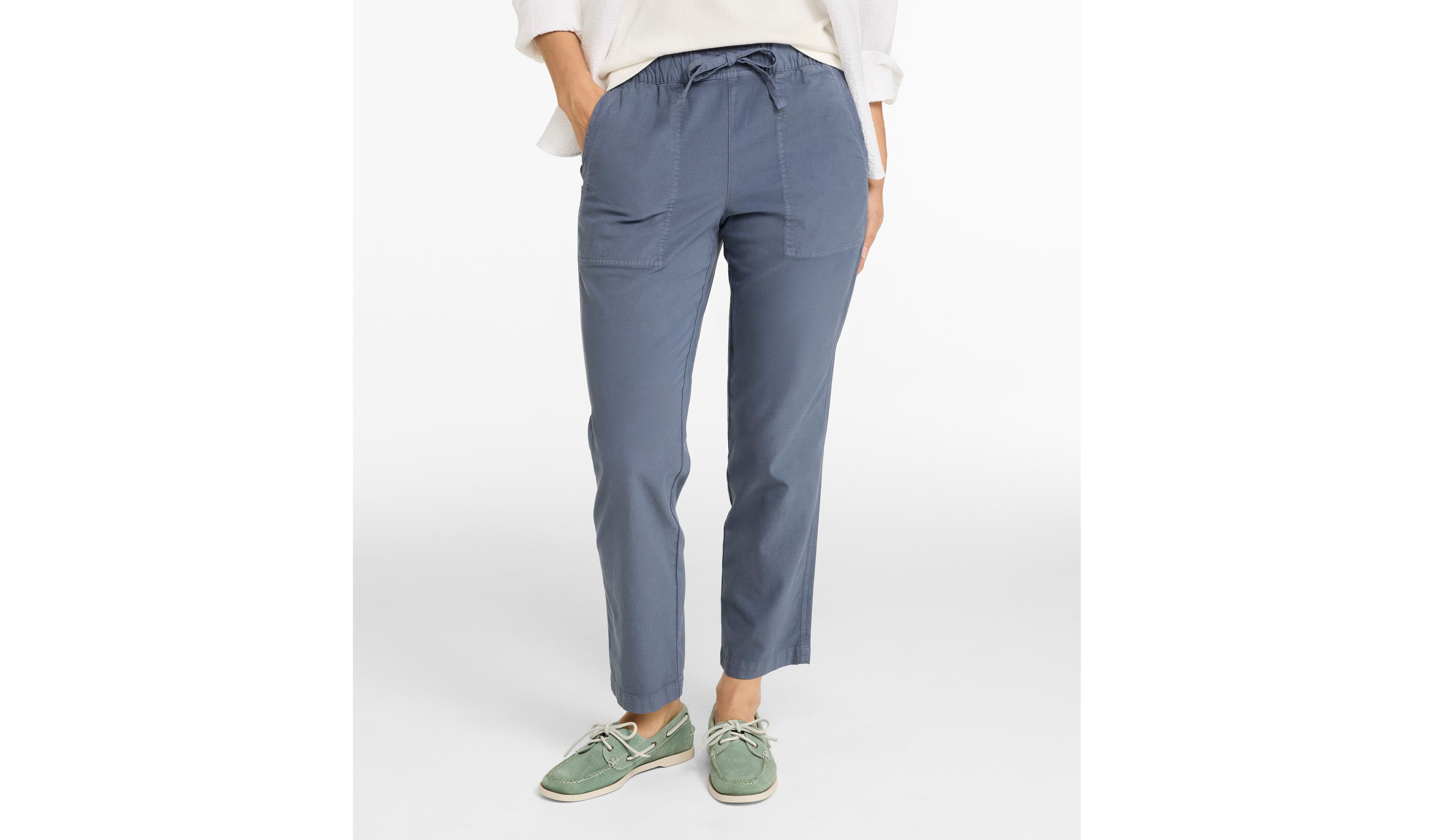 Women's Sunwashed Cotton-Blend Pull-On Pants