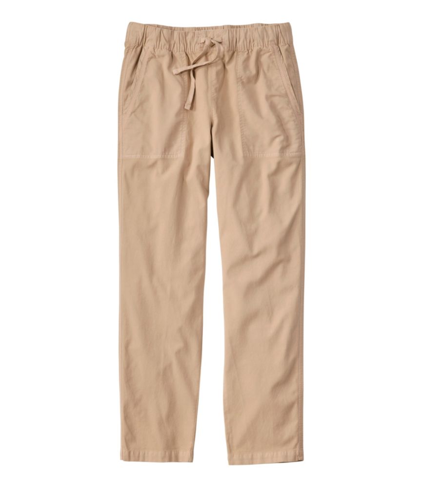 Women's Sunwashed Cotton-Blend Pull-On Pants, Mid-Rise Ankle