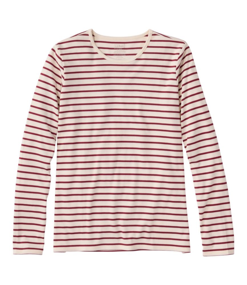 Women's Soft Stretch Supima-Blend Tee, Turtleneck Stripe