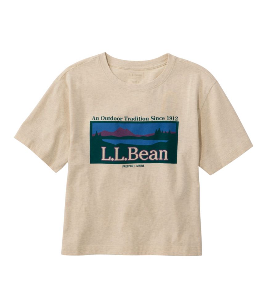 Women's Mountain Classic Tee, Short-Sleeve Cropped Boxy Crewneck Logo
