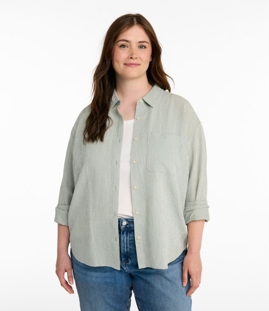Women's Sunwashed Textured Big Shirt, New
