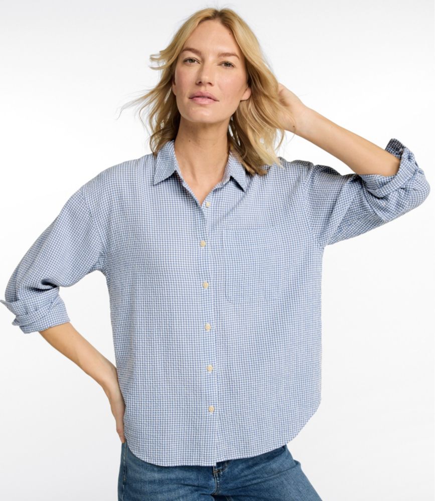 Women's Sunwashed Textured Big Shirt, New