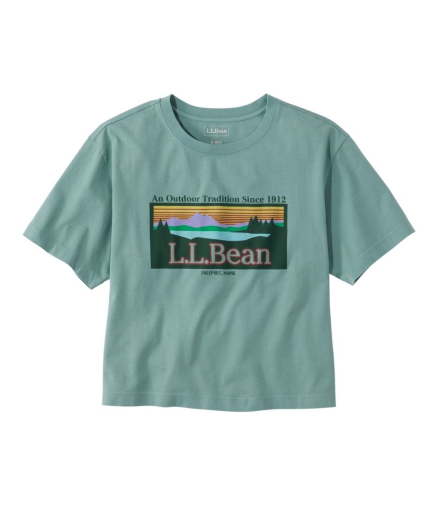 Women's Mountain Classic Tee, Short-Sleeve Cropped Boxy Crewneck Logo