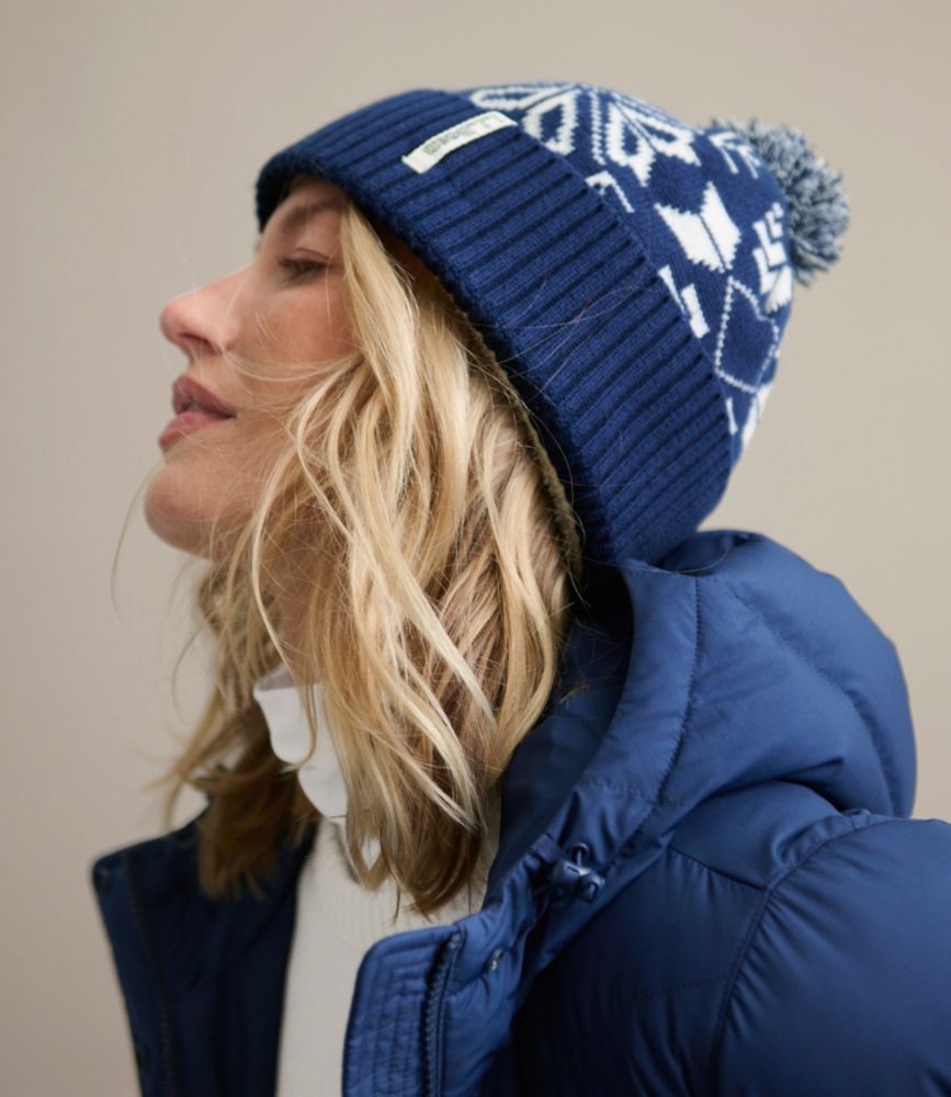 Adults' L.L.Bean Snowflake Chunky Yarn Pom Hat