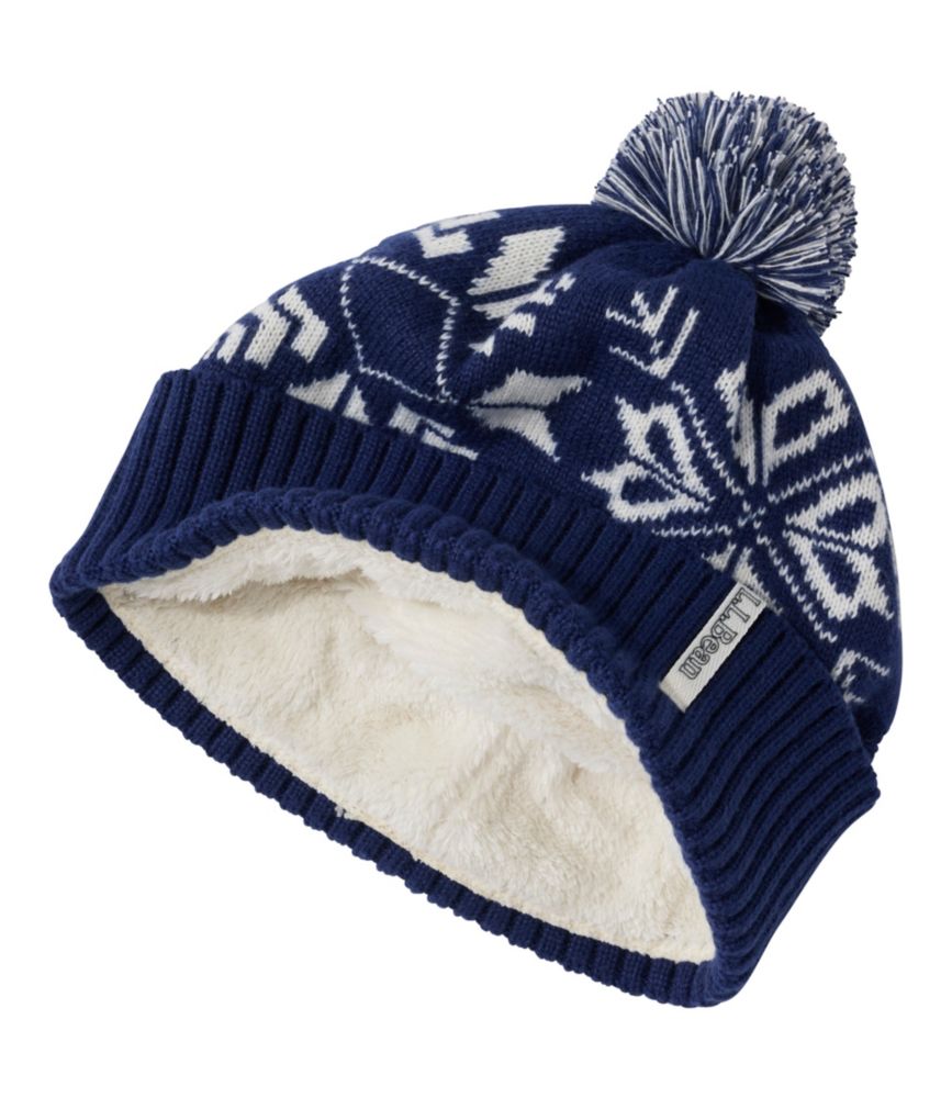Adults' L.L.Bean Snowflake Chunky Yarn Pom Hat