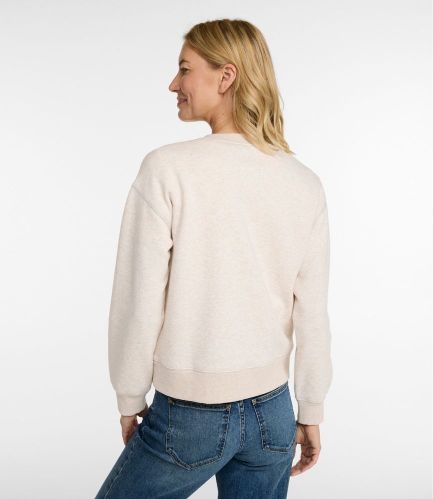 Women's Mountain Classic Sweatshirt, Crewneck Logo, Oatmeal Heather Retro Outdoor Tradition, small image number 3