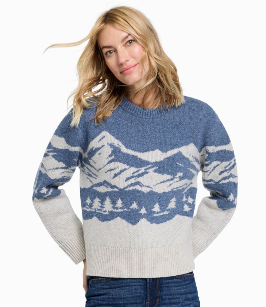 Women's Signature Wool-Blend Fisherman Sweater, Crewneck Novelty
