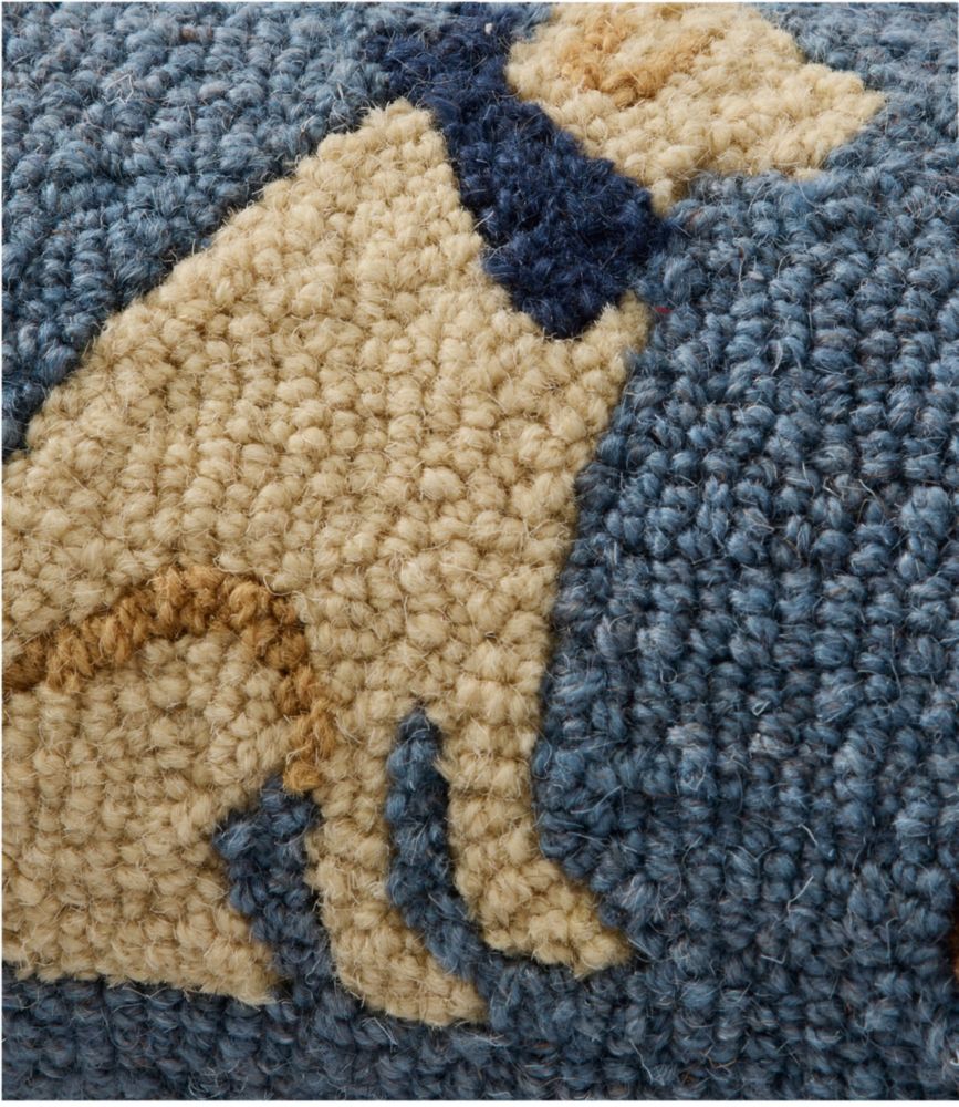 Wool Hooked Throw Pillow, Sitting Lab Trio, 8" x 24"