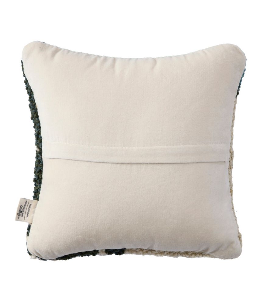 Wool Hooked Throw Pillow, Snow Day Yellow Dog, 14" x 14"