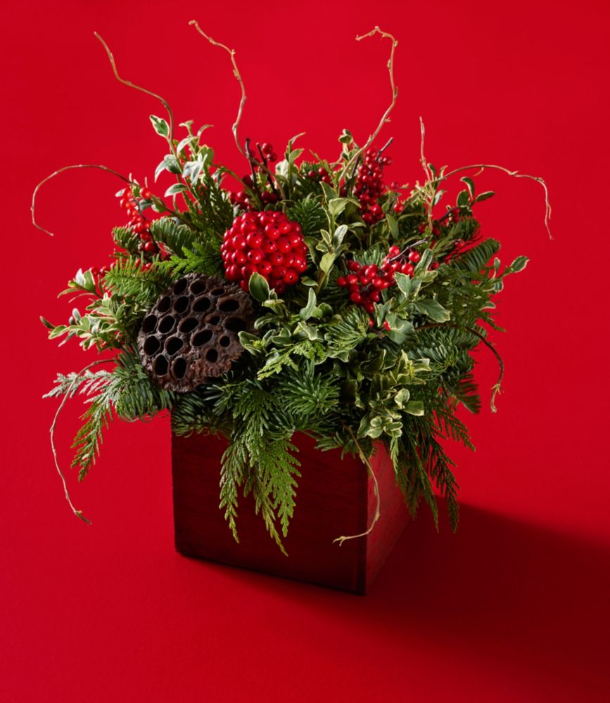 Fresh Winter Foliage Centerpiece, Square main