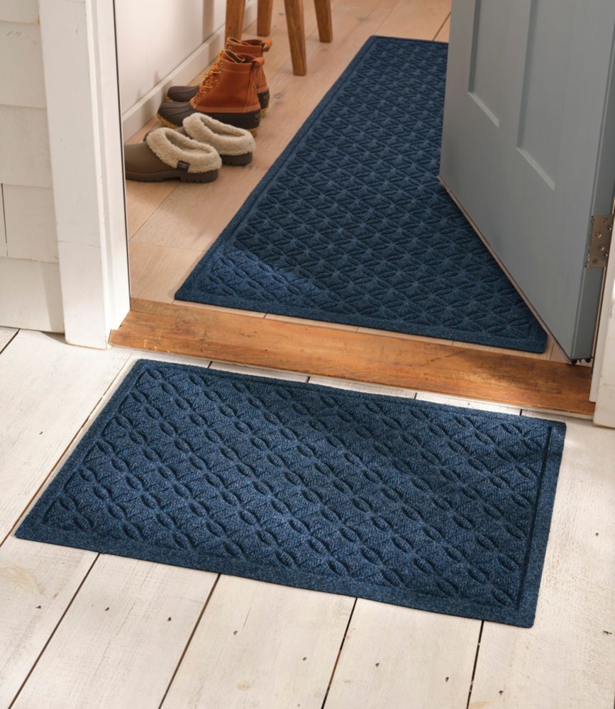 Heavyweight Recycled Waterhog Doormat, Geometric Rings, Graphite, small image number 5