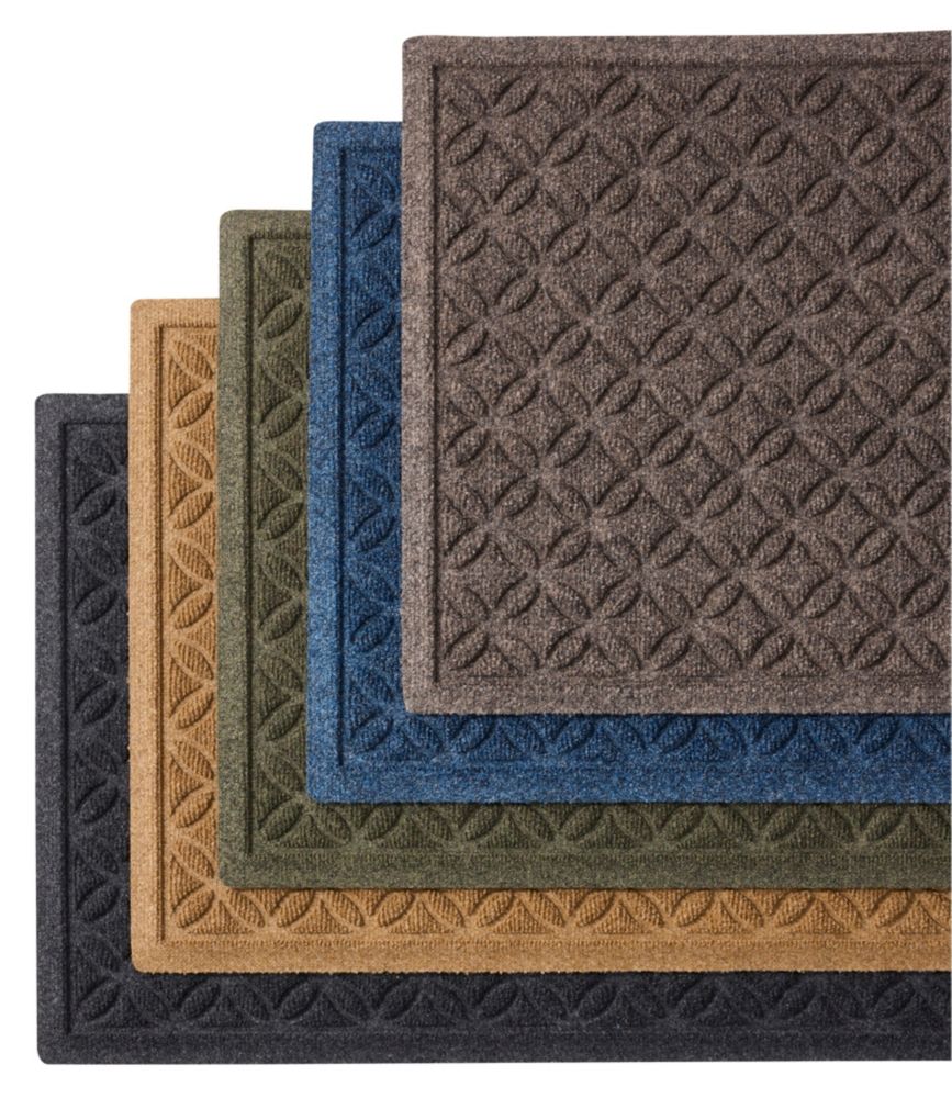 Heavyweight Recycled Waterhog Doormat, Geometric Rings