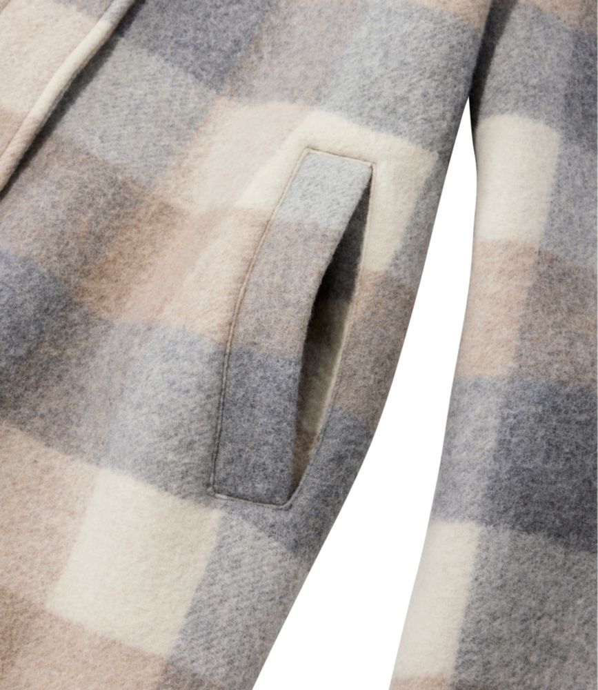 Women's Bean's Boiled Wool Coat, Plaid, Oatmeal Heather Plaid, small image number 7