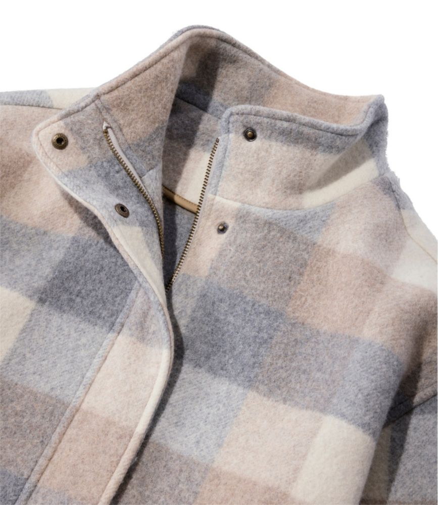 Women's Bean's Boiled Wool Coat, Plaid, Oatmeal Heather Plaid, small image number 8