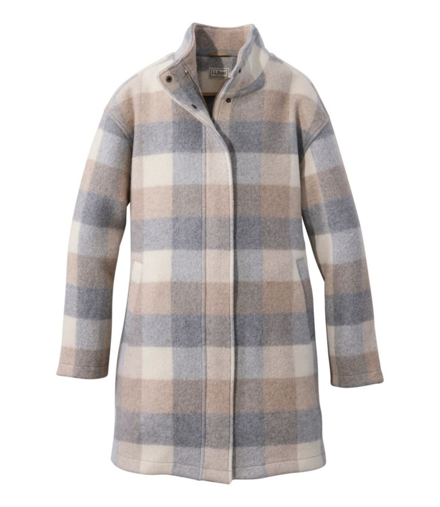 Women's Bean's Boiled Wool Coat, Plaid