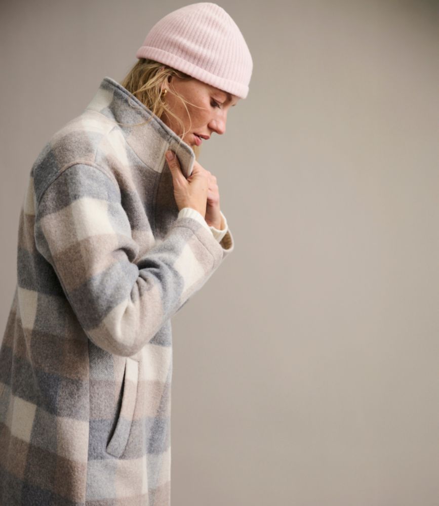 Women's Bean's Boiled Wool Coat, Plaid