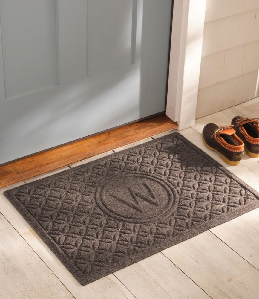 Heavyweight Recycled Waterhog Doormat, Geometric Rings, Personalized