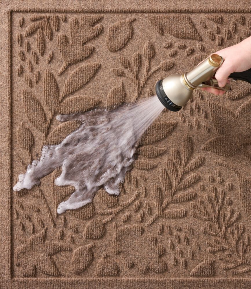 Everyspace Recycled Waterhog Doormat, Half Round, Foliage, Bluestone, small image number 3