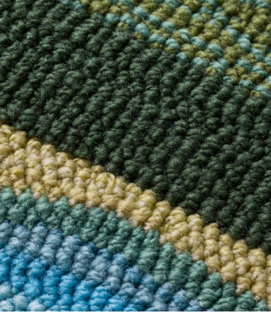 Indoor/Outdoor Hooked Pillow, Mountain Horizon, 18" x 18"