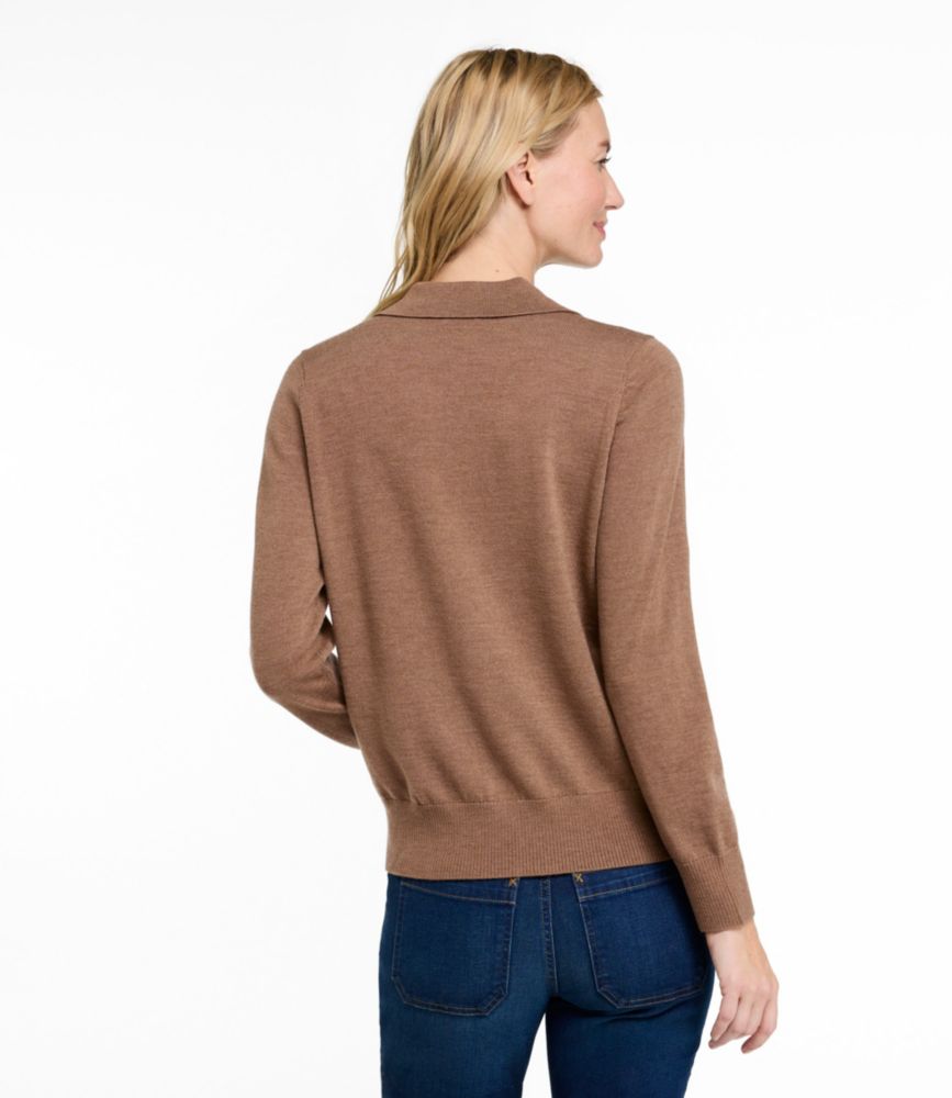 Women's Essential Merino Wool Sweater, Polo, Classic Navy, small image number 3