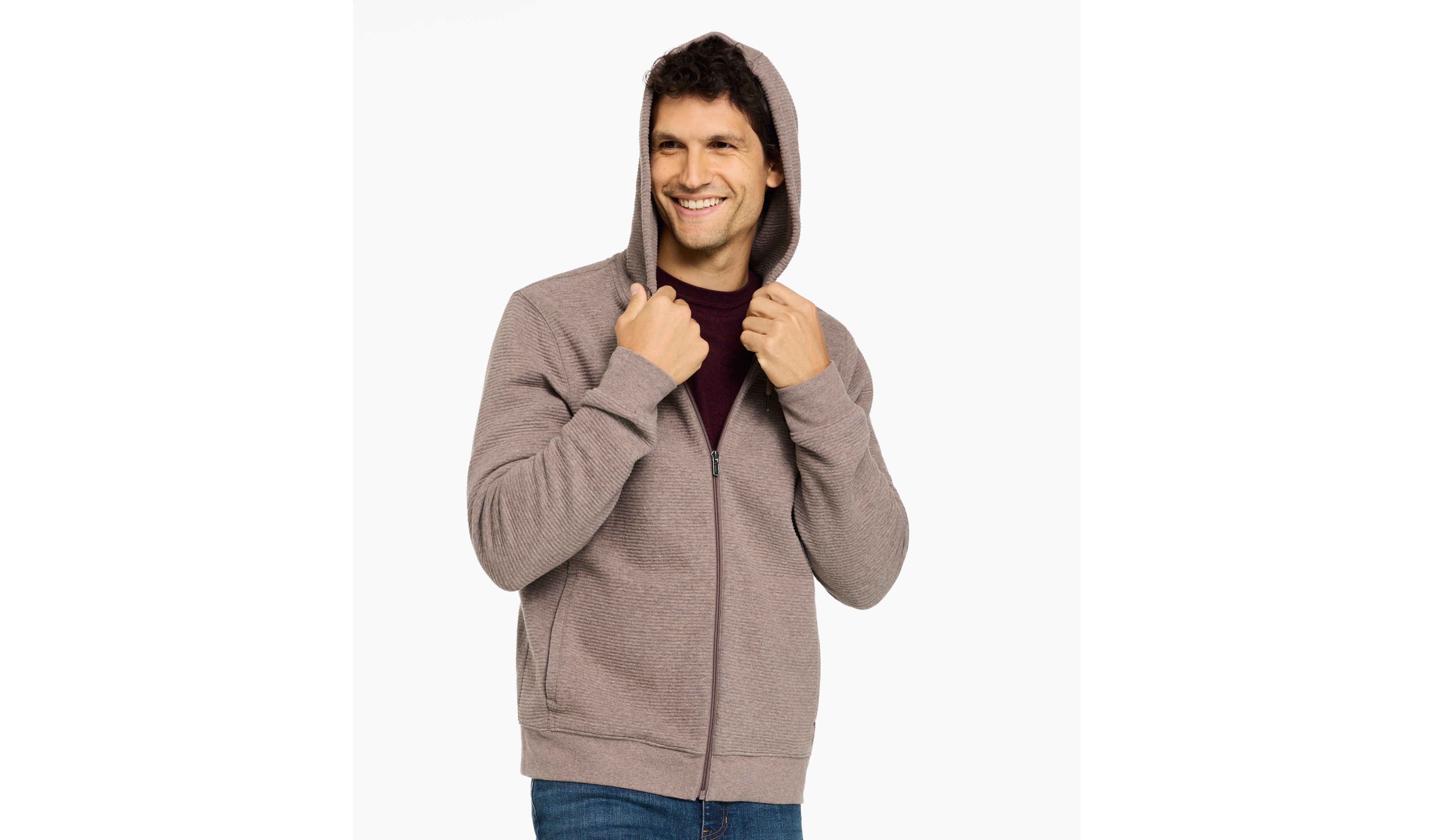 Men's Lakewashed Double-Knit Full-Zip Hoodie