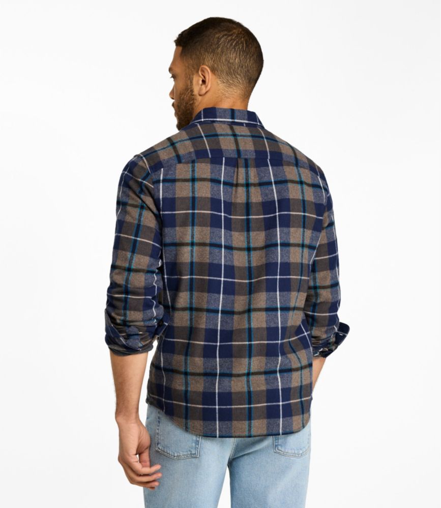Men's Scotch Plaid Flannel Shirt, Slightly Fitted Untucked Fit, Bean of Freeport Green, small image number 3