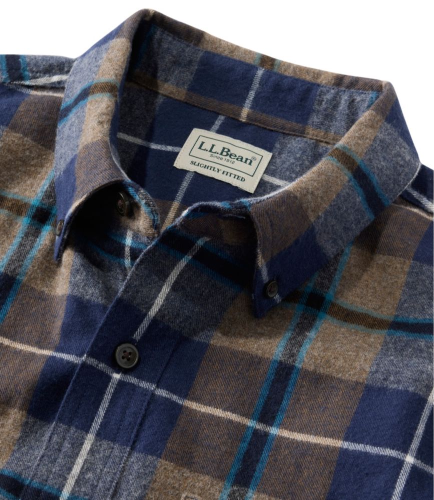 Men's Scotch Plaid Flannel Shirt, Slightly Fitted Untucked Fit, Bean of Freeport Green, small image number 4