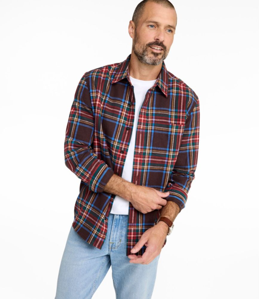 Men's Scotch Plaid Flannel Shirt, Slightly Fitted Untucked Fit, Bean of Freeport Green, small image number 9