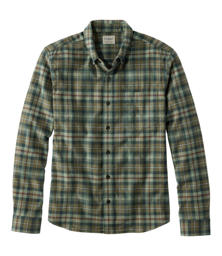 Men's Scotch Plaid Flannel Shirt, Slightly Fitted Untucked Fit