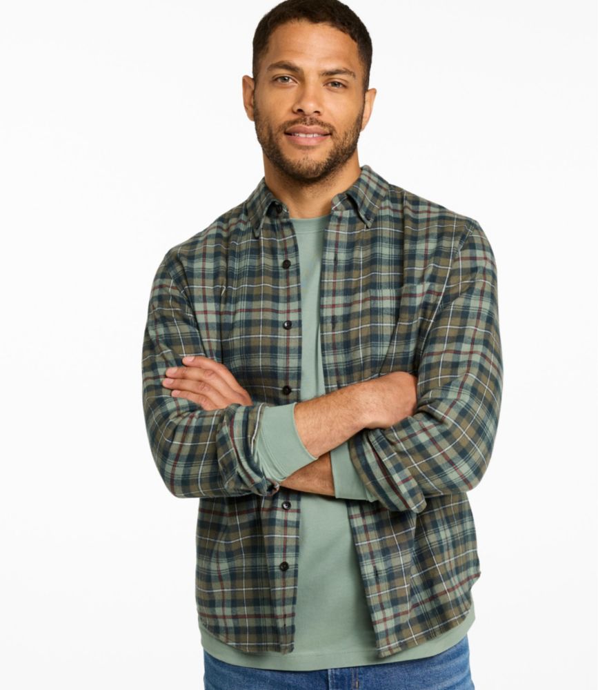 Men's Scotch Plaid Flannel Shirt, Slightly Fitted Untucked Fit