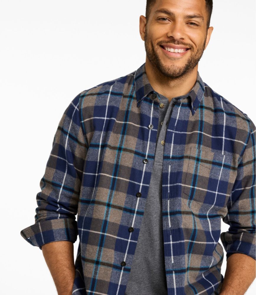 Men's Scotch Plaid Flannel Shirt, Slightly Fitted Untucked Fit