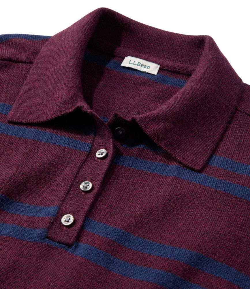 Women's Essential Merino Wool Sweater, Polo Stripe, Fig Heather/Classic Navy, small image number 4