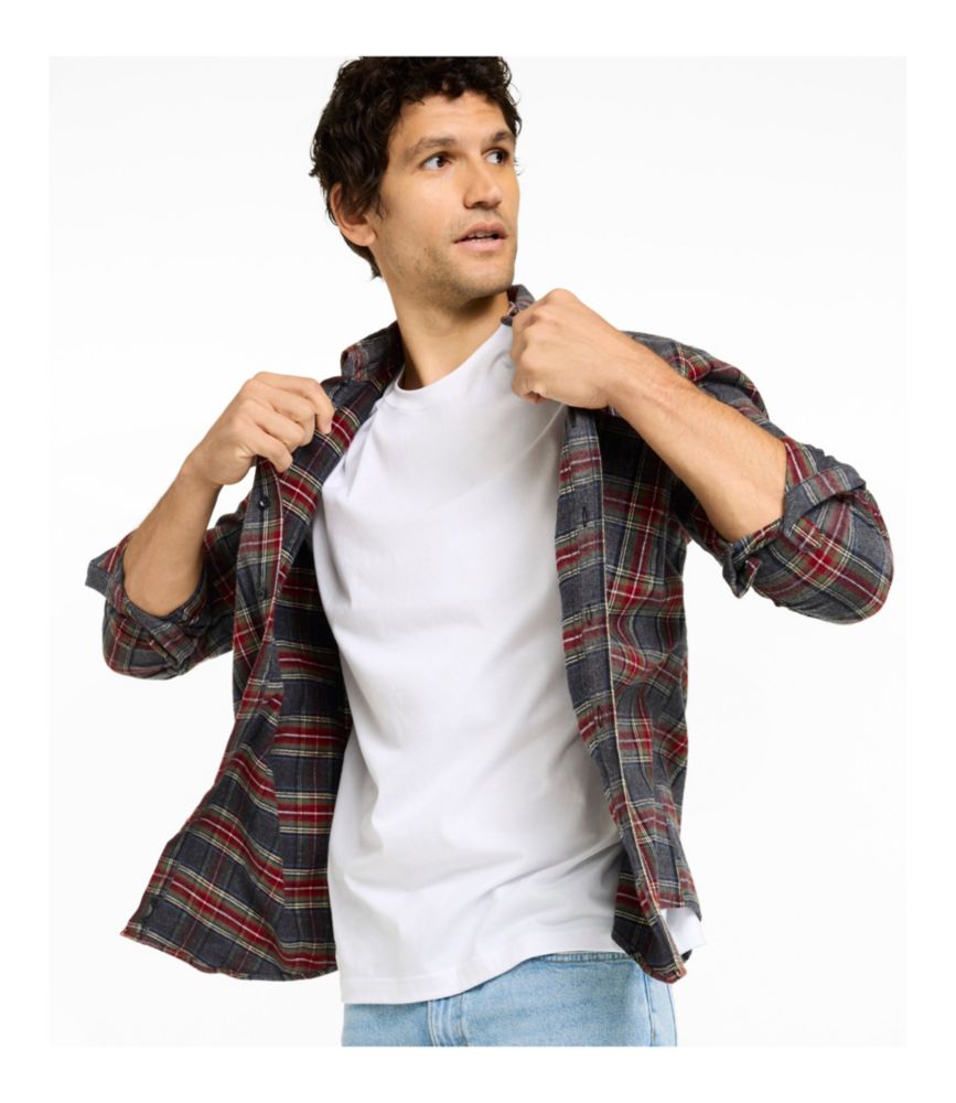 Men's Scotch Plaid Flannel Shirt, Slightly Fitted Untucked Fit