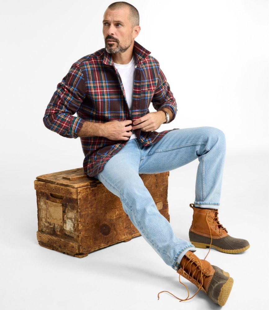 Men's Scotch Plaid Flannel Shirt, Slightly Fitted Untucked Fit
