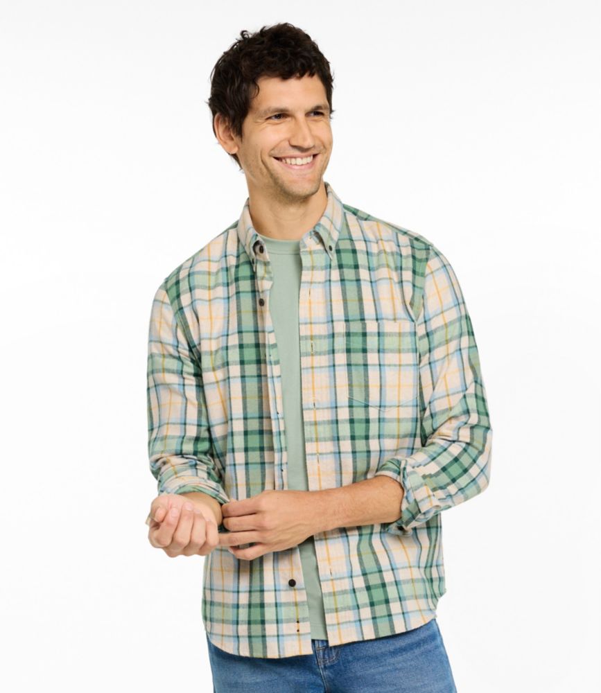 Men's Scotch Plaid Flannel Shirt, Slightly Fitted Untucked Fit