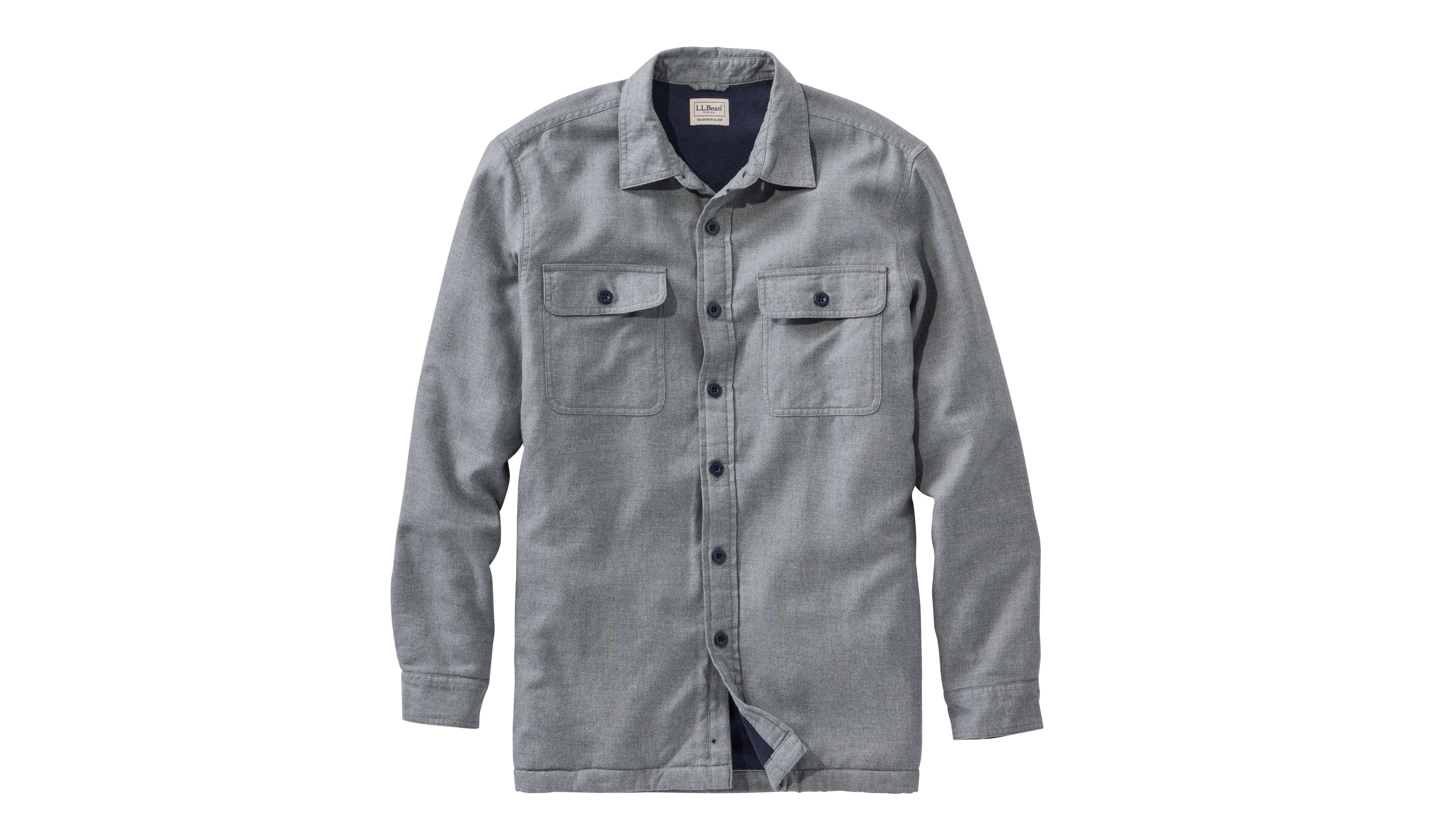 Men's Fleece-Lined Flannel Shirt, Traditional Fit