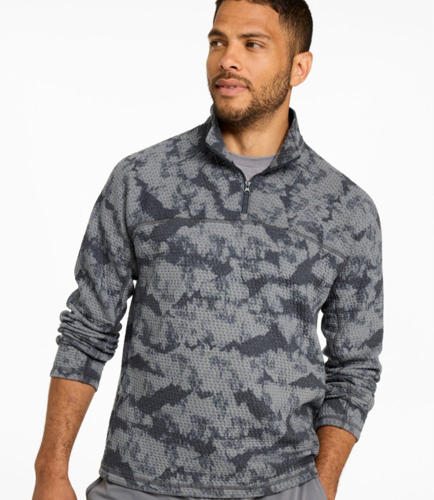 Men's Ridgeknit Pullover, Quarter-Zip Print