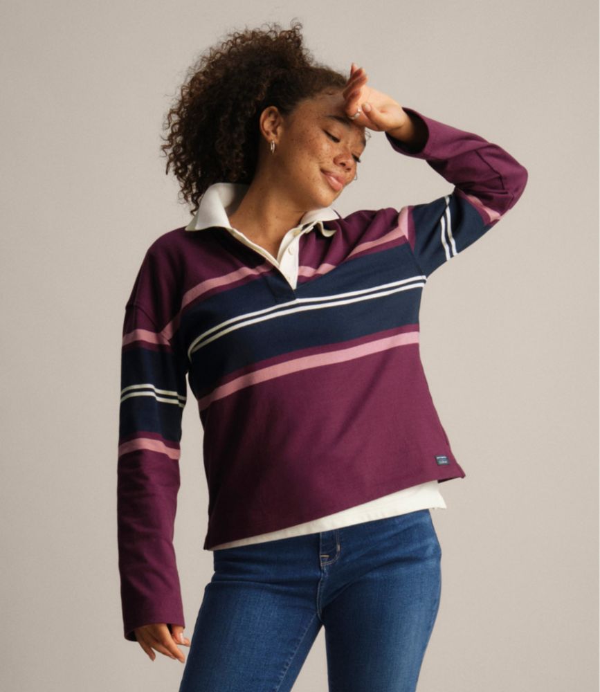 Women's Mountain Classic Rugby, Long-Sleeve Multi-Stripe, Classic Navy/Shade Teal, small image number 5