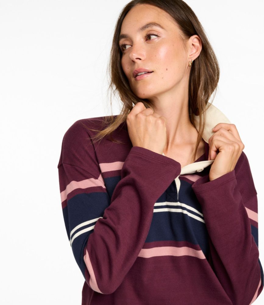 Women's Mountain Classic Rugby, Long-Sleeve Multi-Stripe, Classic Navy/Shade Teal, small image number 6