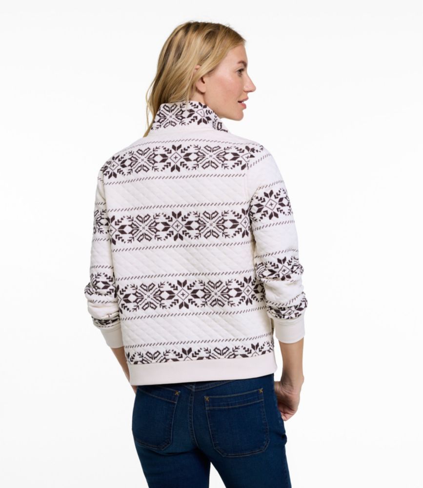 Women's Quilted Half-Snap Sweatshirt, Print