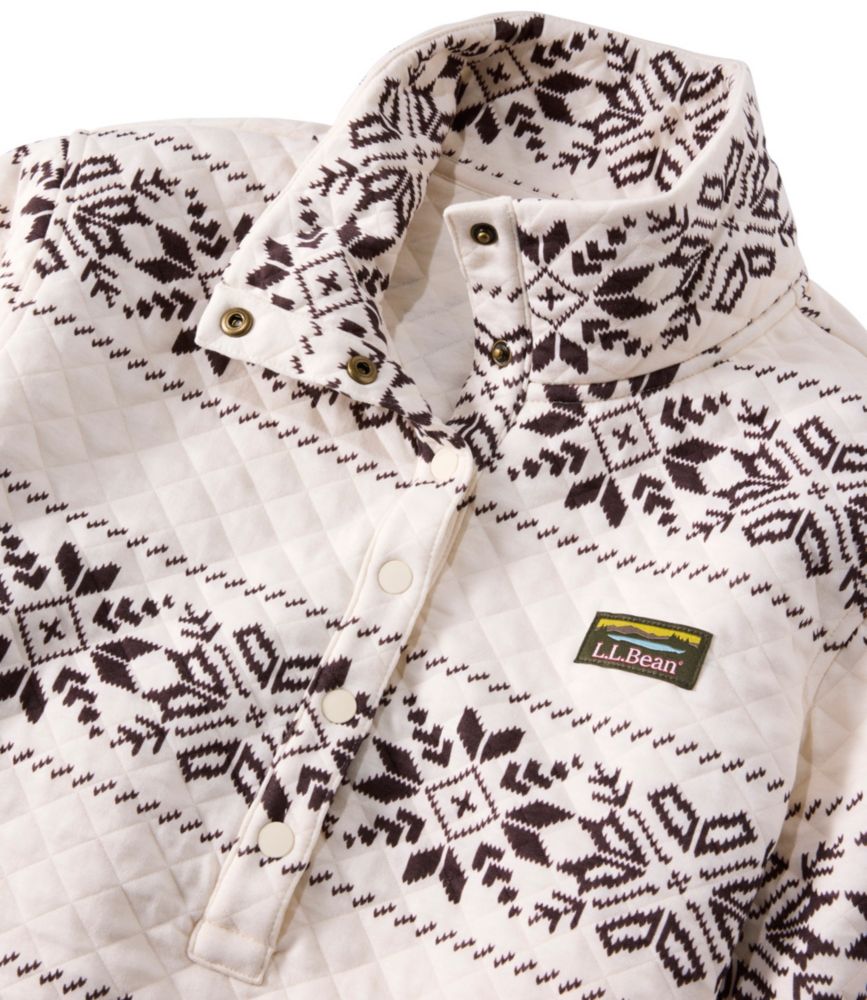 Women's Quilted Half-Snap Sweatshirt, Print