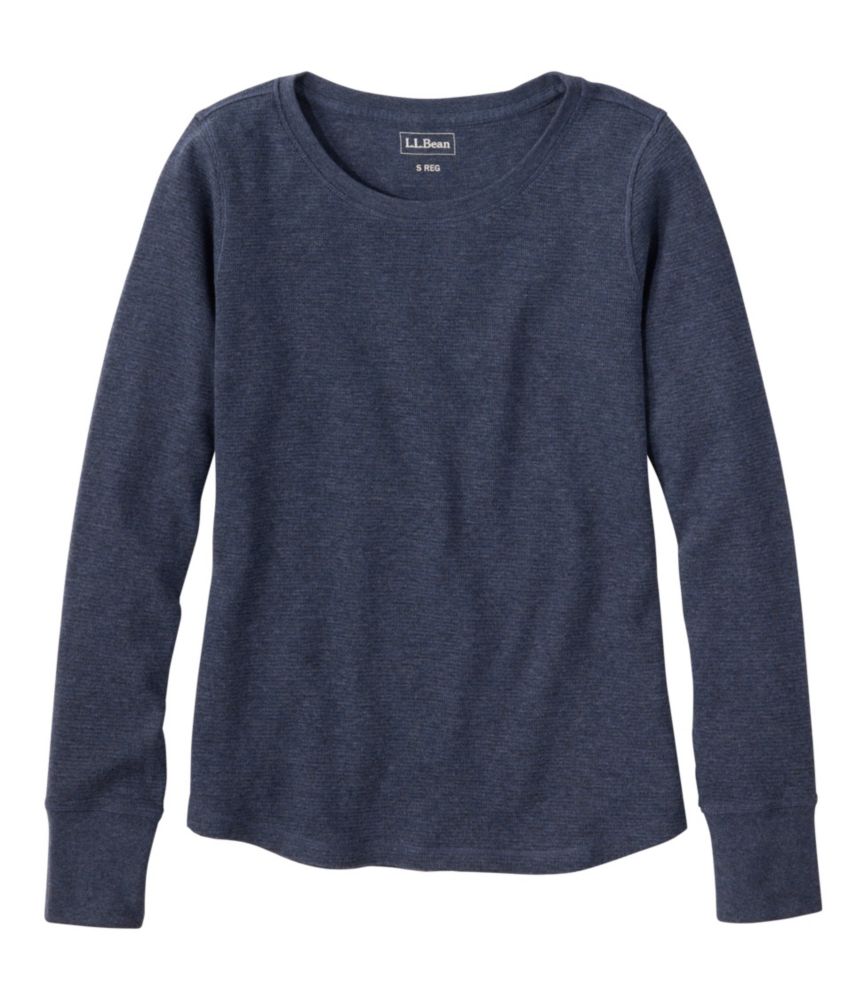 Women's Waffle-Knit Top, Long-Sleeve Jewelneck