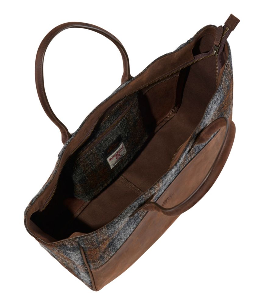 Signature Double L&reg; Leather/Wool Bag, Harris Tweed Gray/Brown Plaid, small image number 3