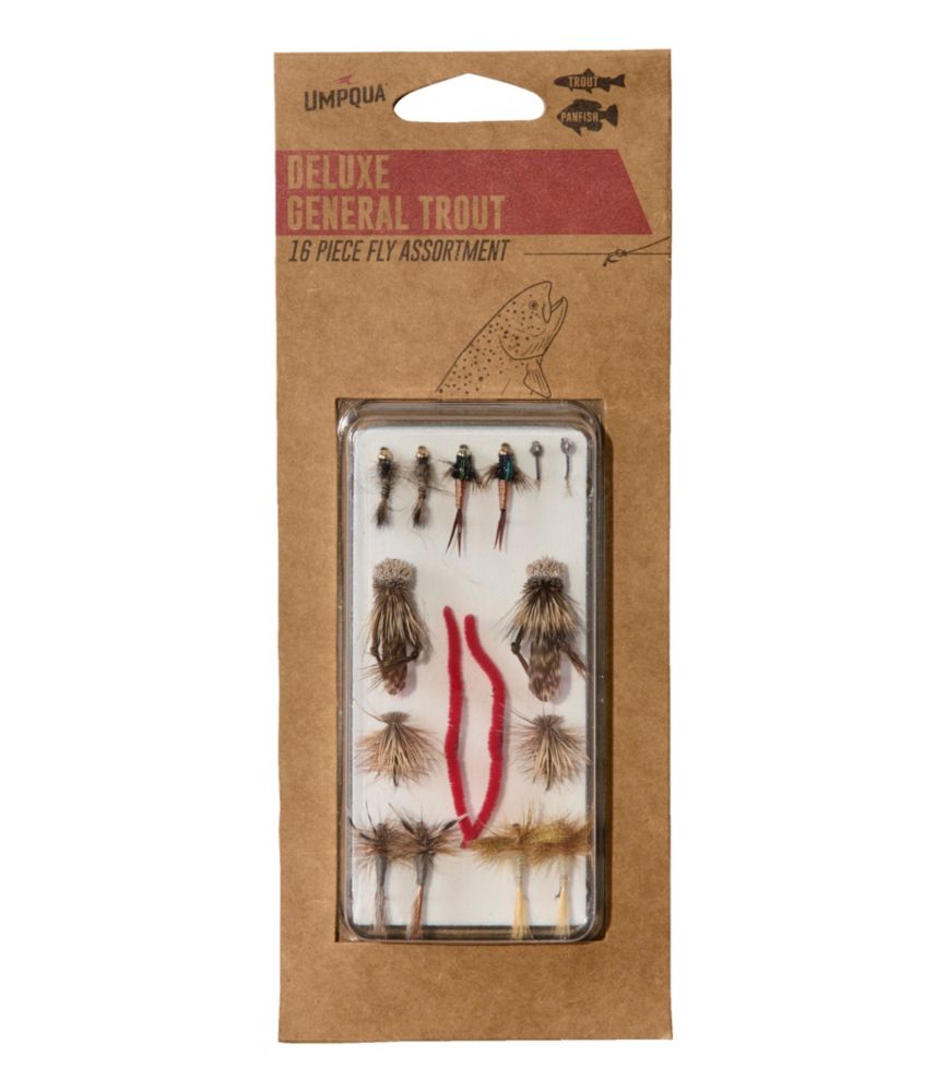 Umpqua Deluxe General Trout Fly Assortment, 16 flies